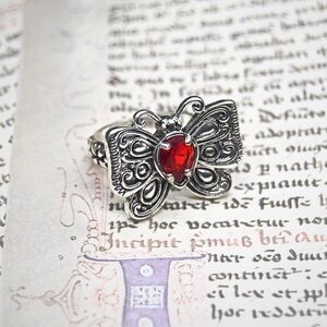 Garnet Butterfly Ring